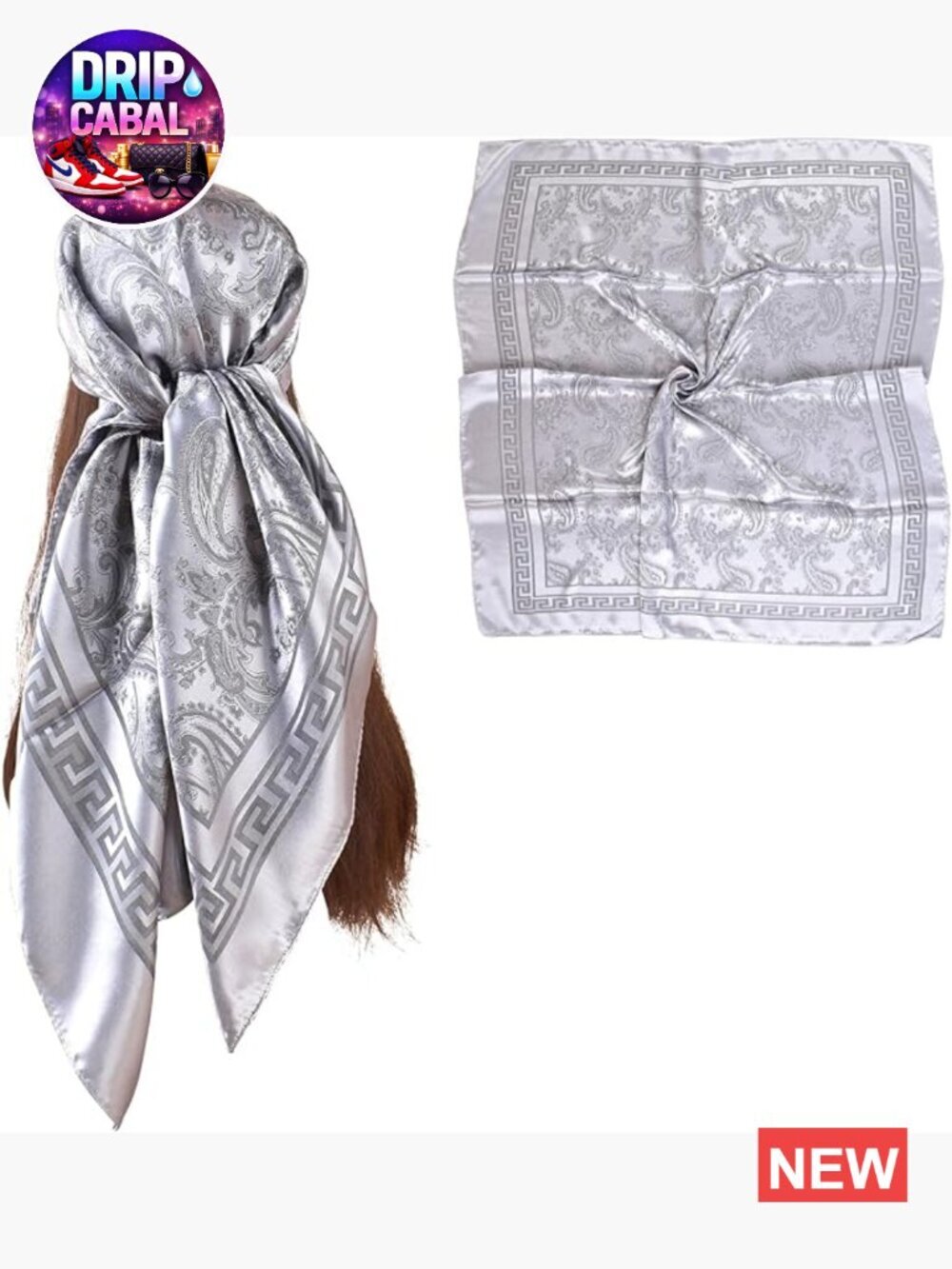 Polyester 35x35 inch Head Scarf Satin Scarves for Women Hair Sleeping Wrap